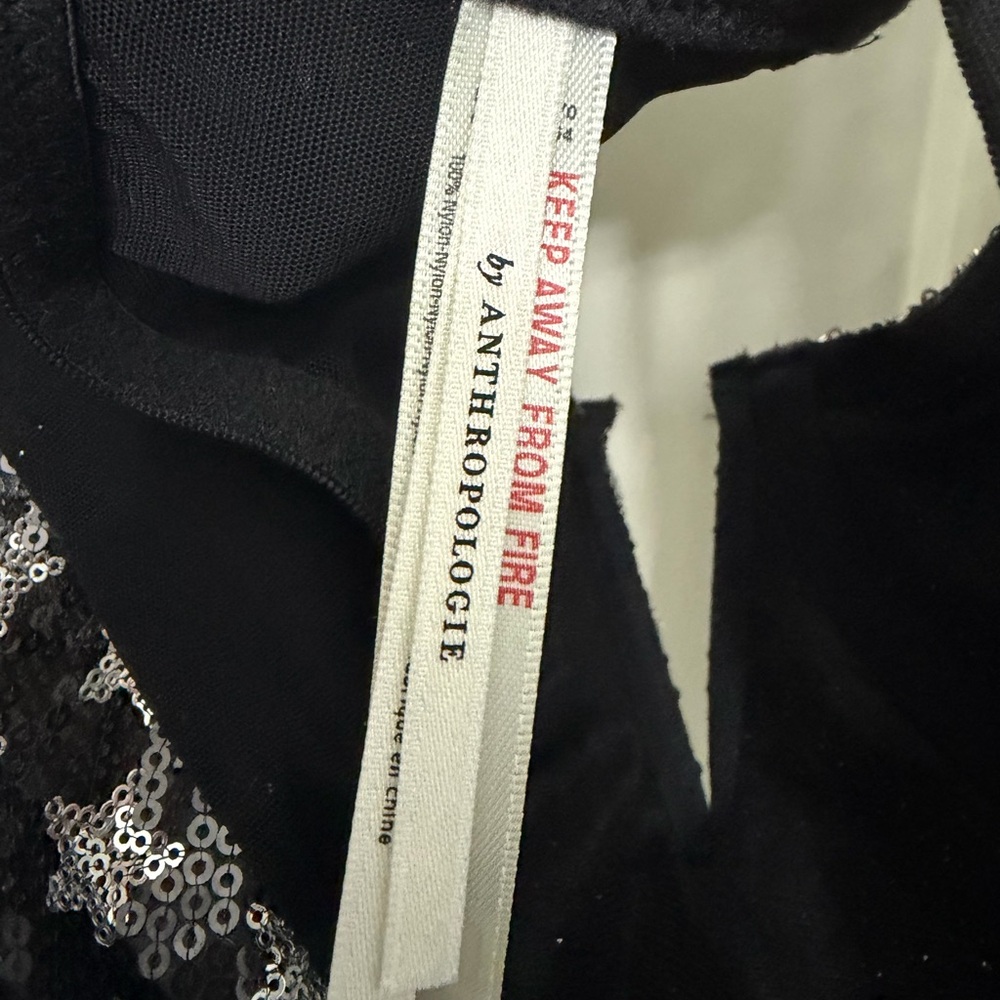 Anthropologie Black Sequin Star Bralette - Picture 10 of 13